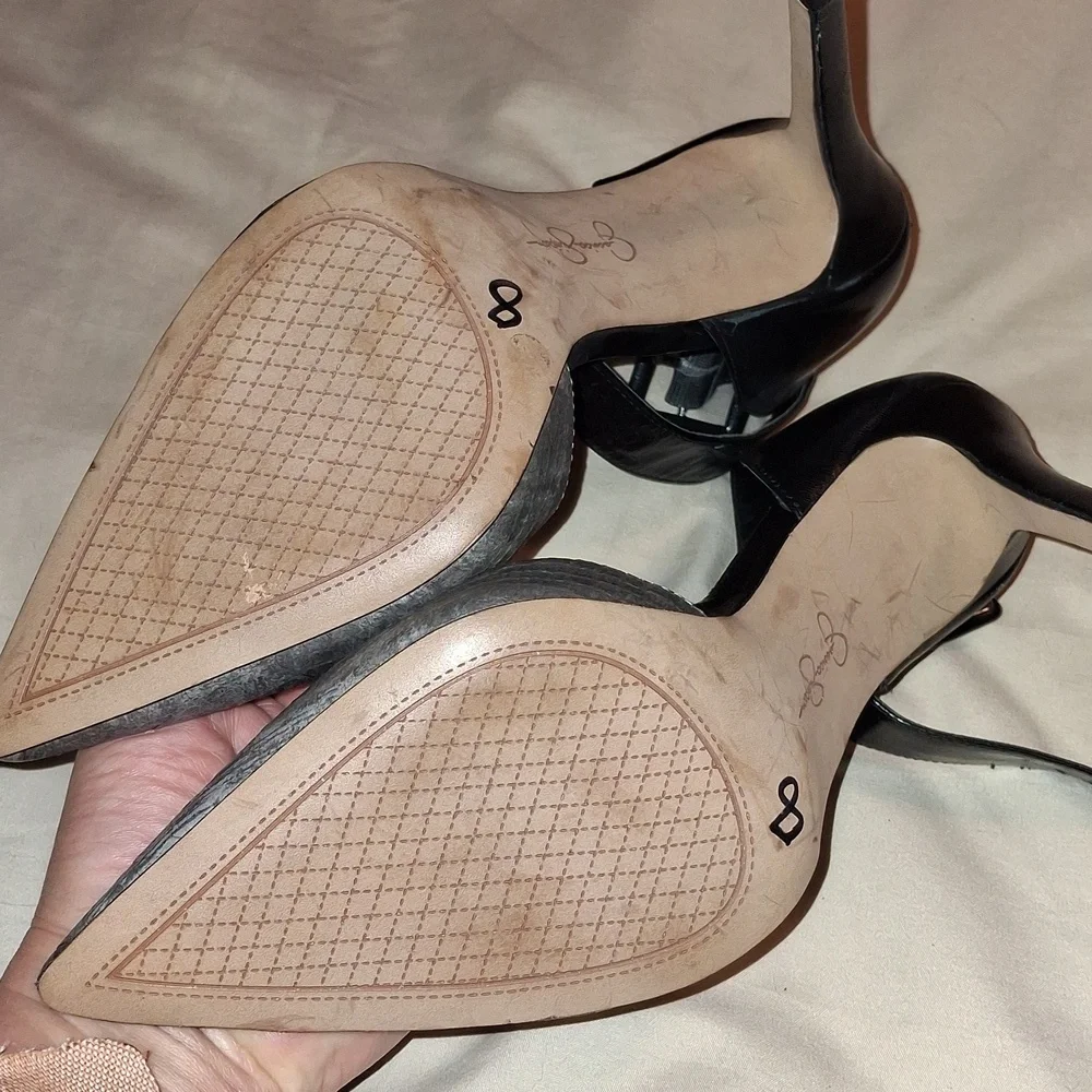 Jessica Simpson Gray And Black Ankle Strap Heels - Picture 5 of 9